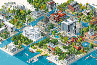 create a isometric map vector illustration