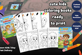 create a custom kids coloring book for print and digital use
