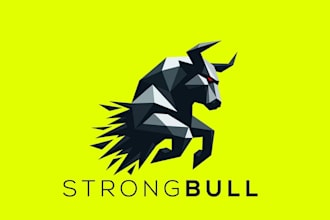 design awesome bull head logo with unlimited revisions