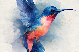hand drawn artistic watercolor art