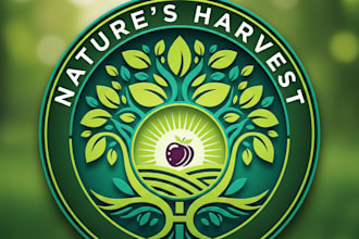 design a modern and professional green circle logo for your brand