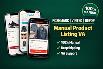 do poshmark products listing vinted depop dropshipping manual listing with VA