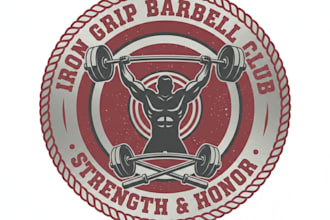 design a strong and dynamic weightlifting logo for your brand