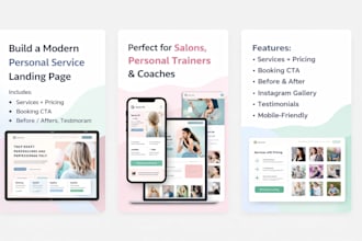 design a clean landing page for personal services