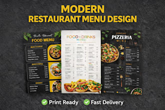 design attractive posters,menu for resturants, using canva