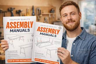 create a professional product assembly instructions and instruction manual