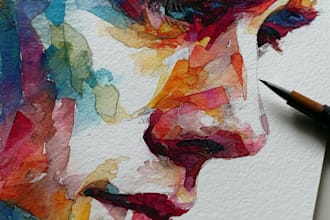 paint strange watercolor artwork and abstract artwork