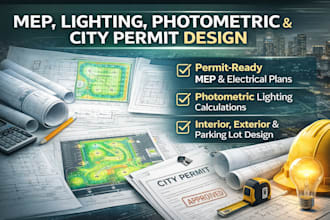 do mep and lighting design, photometric plans and city permit drawings