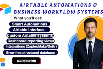 build powerful airtable system with automations, dashboard and workflow system