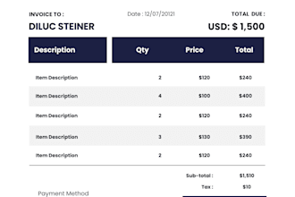 design a professional invoice and billing template for your business