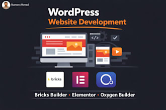create wordpress website with bricks builder, elementor, or oxygen