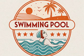 design a modern and professional swimming pool logo