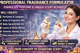 formulate perfume, fragrance oil blend, cologne, attar and unique scent profiles