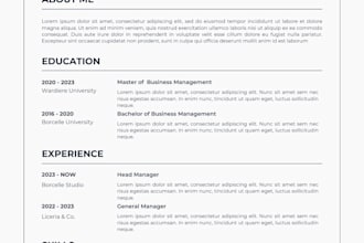 write a professional resume or CV for freshers