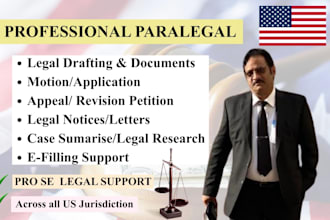 be your paralegal for legal drafting and court documents