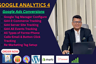 setup google analytics 4, ga4 ecommerce tracking,ga4 server side tracking by GTM