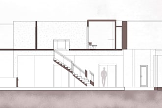 create renderings for sections, elevations, and floorplans
