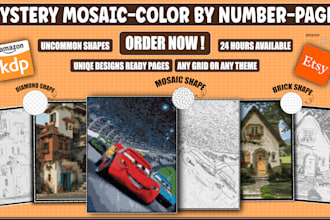 create mystery mosaic color by number pages