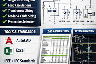 create electrical single line diagram with load calculation