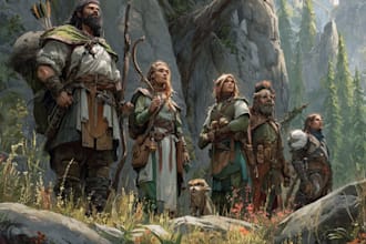 design custom dnd party portraits and group art