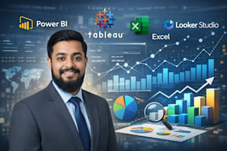 create professional power bi, tableau, excel, dashboards and reports