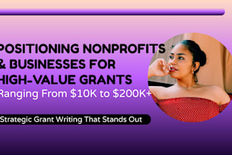 write a professional grant proposal and grant application
