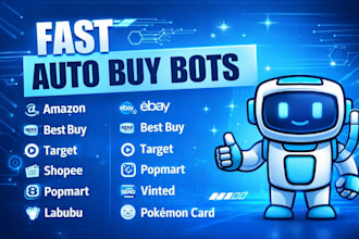 build amazon bot, popmart bot, vinted bot, shopee bot, target bot, ebay, bestbuy