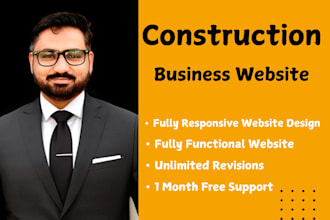 make wordpress website for construction, builders with elementor pro