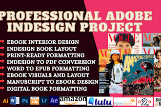 indesign brochure design, adobe indesign layout magazine catalog book pdf design