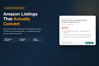 write a high converting amazon listing with ai and seo optimization
