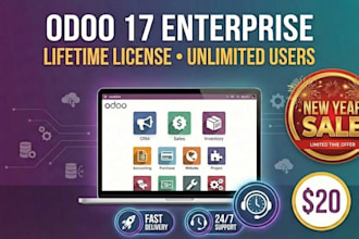 install odoo 17 enterprise lifetime license unlimited users modules