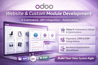 do odoo website design custom odoo module ecommerce site and API integration