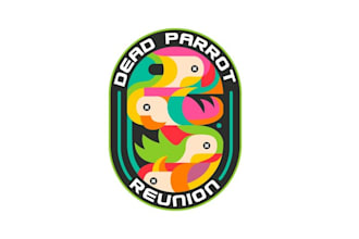 design colorful dead parrots having reunion abstract form logo