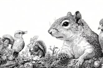 create ink drawings of animals and pets