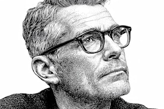 draw a wsj style hedcut portrait