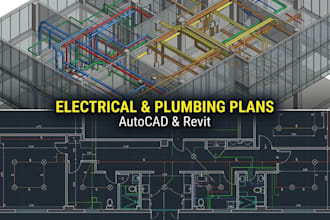 draw electrical and plumbing mep plans in autocad and revit