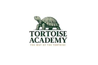 create wise disciplined tortoise emblem learning brand logo
