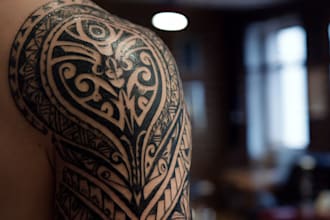 create a profesional tribal tattoo design