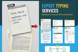 type handwritten or scanned documents into word or excel