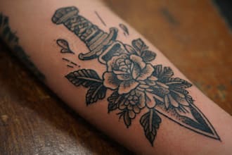make old school style tattoo design