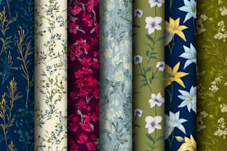 design a seamless floral, textile and fabric pattern