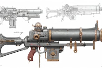 create weapon design and illustration