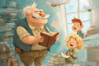 do children story book illustration, children story