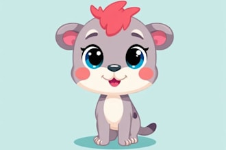 draw cute cartoon animal character