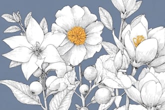 create amazing botanical vector line art illustration