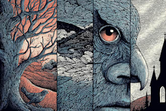 create stunning linocut or woodcut style illustrations