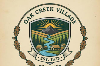 design a unique village logo for brand or community