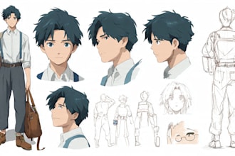 draw anime character design sheet