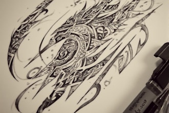 make a personalized tribal tattoo illustration