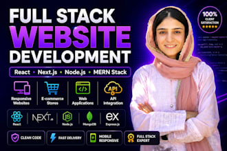 full stack web development, website design, dev and fix